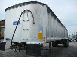 1999 MATE 38' END DUMP TRAILER,  ALUMINUM, FRAMELESS, TANDEM AXLE ON AIR RI