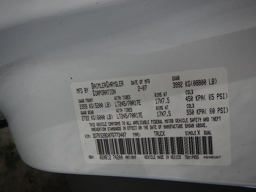 2007 DODGE RAM 2500 PICKUP TRUCK, 239K+  CREW CAB, 4X4, V8 GAS, AT, PS, AC