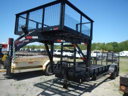 SHOPBUILT 21' GOOSENECK TRAILER,  UPPER DECK, EXPANDED METAL FLOOR, 4' FOLD