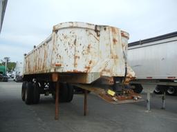 1985 LUFKIN TD25 END DUMP TRAILER,  22', TANDEM AXLE, CENTER POINT SUSPENSI