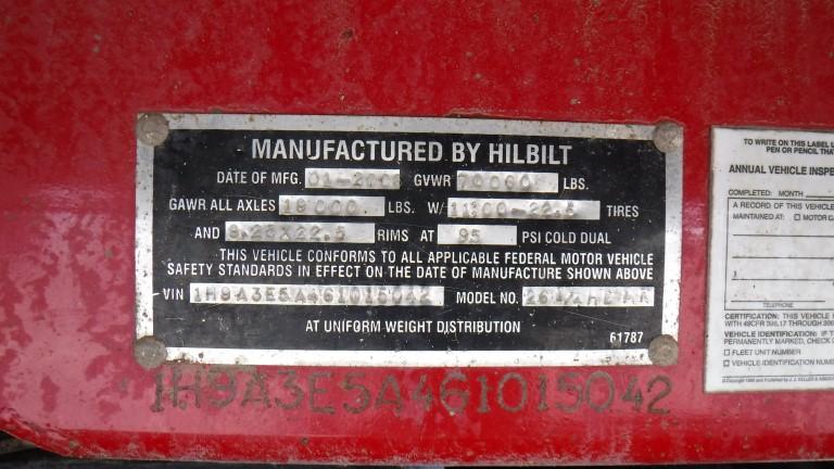 2006 HILBILT 26 1/4 HD MN END DUMP TRAILER,  STEEL, ROUND BOTTOM, TANDEM AX