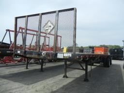 1997 WABASH FLATBED TRAILER,  48X96, SPREAD AXLE, AIR RIDE, LO PRO 22.5 TIR