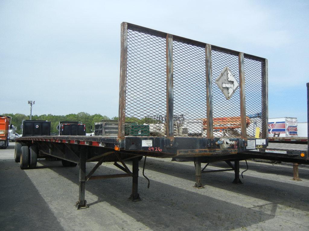 1997 WABASH FLATBED TRAILER,  48X96, SPREAD AXLE, AIR RIDE, LO PRO 22.5 TIR