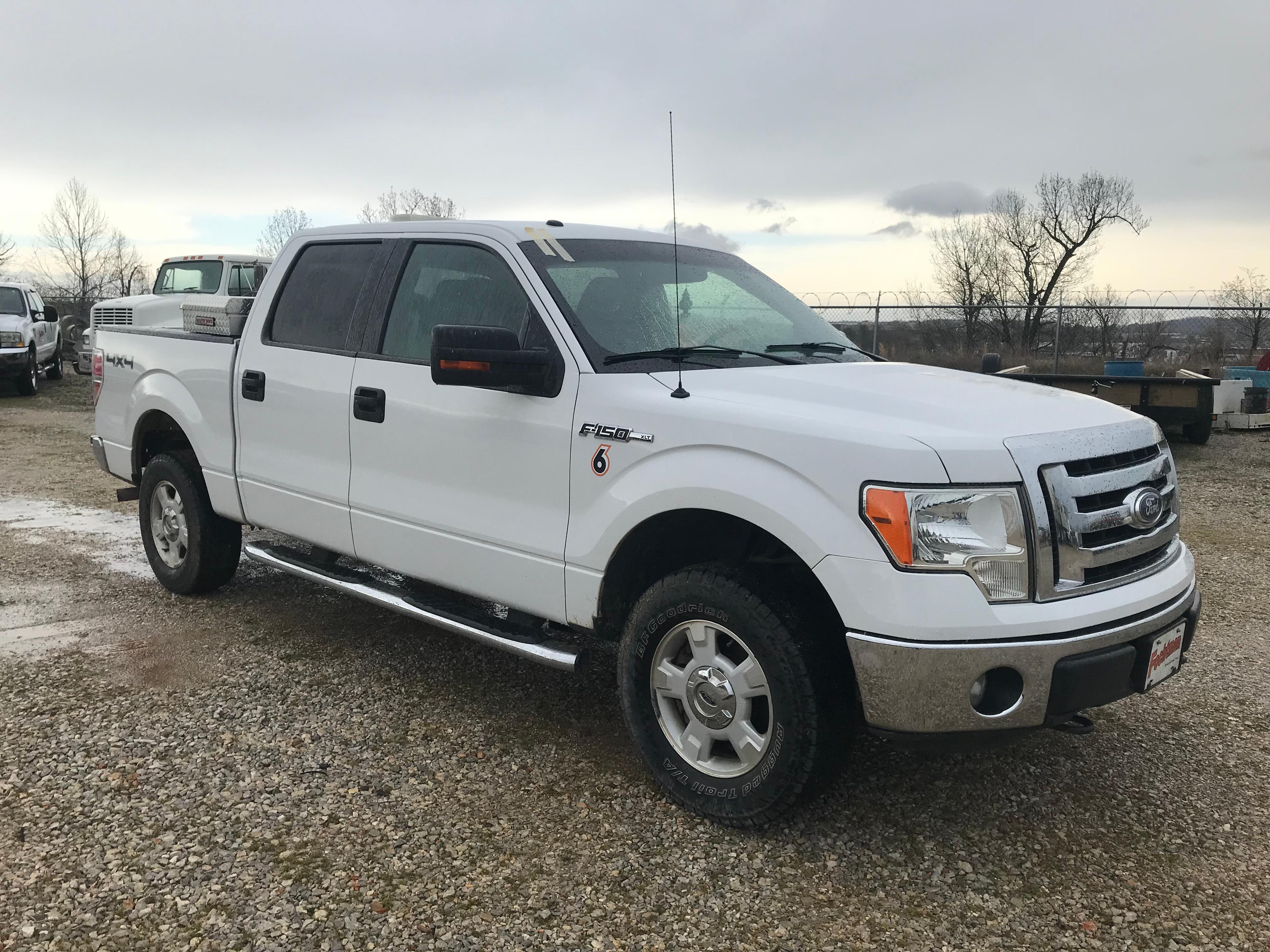 2011 FORD F150 PICKUP TRUCK, 194,077 MILES  4X4, CREW CAB, AT, PS, AC S# 1F