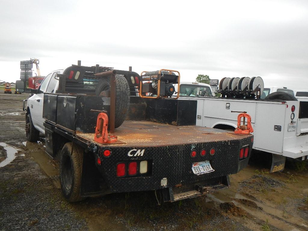 2012 DODGE RAM 3500 FLATBED TRUCK, 147k + mi,  QUAD CAB, DIESEL, AUTOMATIC,