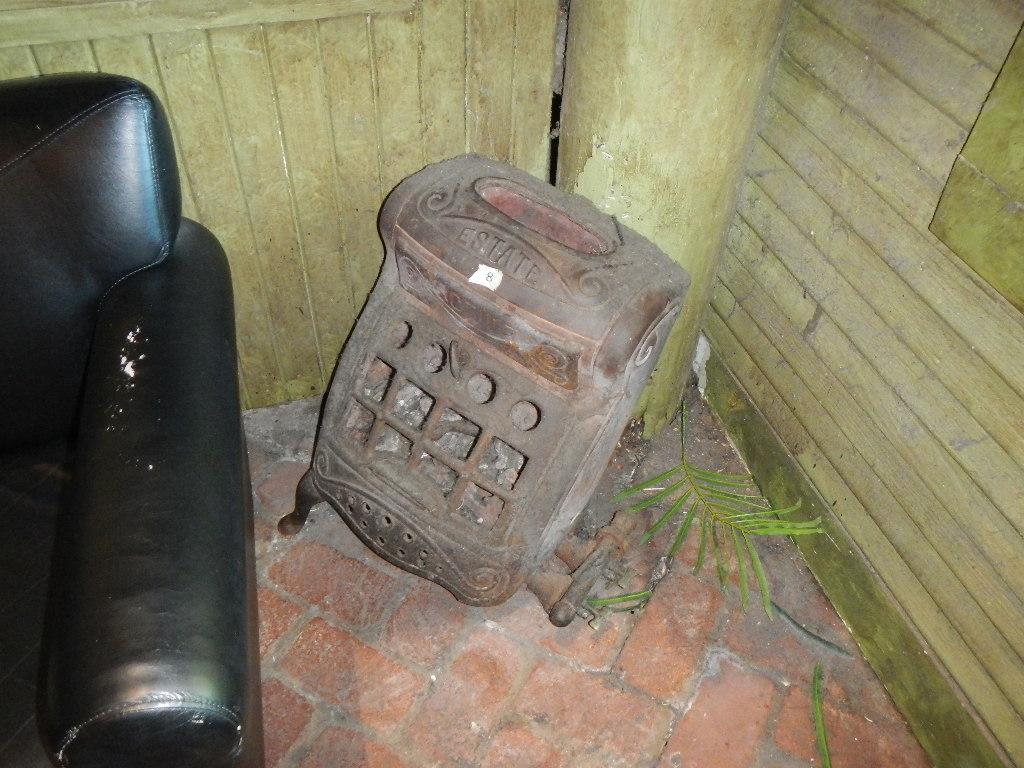 PLANTER, GLASS FISH AND STOVE HEATER