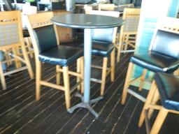 (4) ROUND TABLES AND (16) CHAIRS