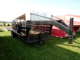 DUGAN STOCK TRAILER,  GOOSENECK, 20', SINGLE CUT GATE, TANDEM AXLE S# N/A