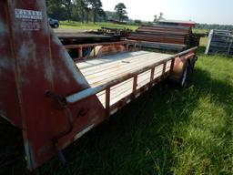 1997 BIG TEX 12PI GOOSENECK EQUIPMENT TRAILER,  TANDEM AXLE, SINGLE WHEEL,