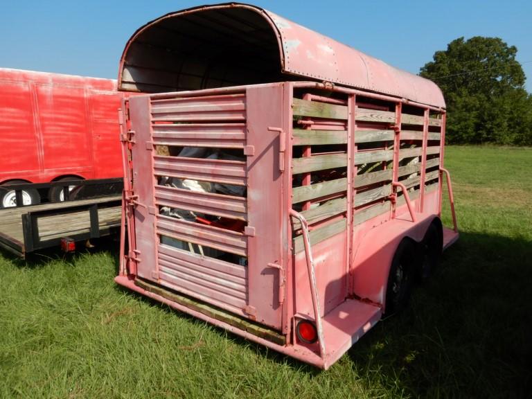 STOCK TRAILER,  15', BUMPER PULL, TANDEM AXLE S# N/A