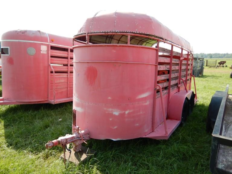 STOCK TRAILER,  15', BUMPER PULL, TANDEM AXLE S# N/A