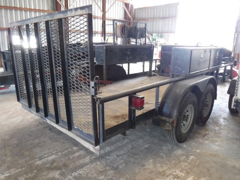 DAKOTA UTILITY TRAILER,  TANDEM AXLE, SINGLES, BALL HITCH, REAR RAMP GATE,