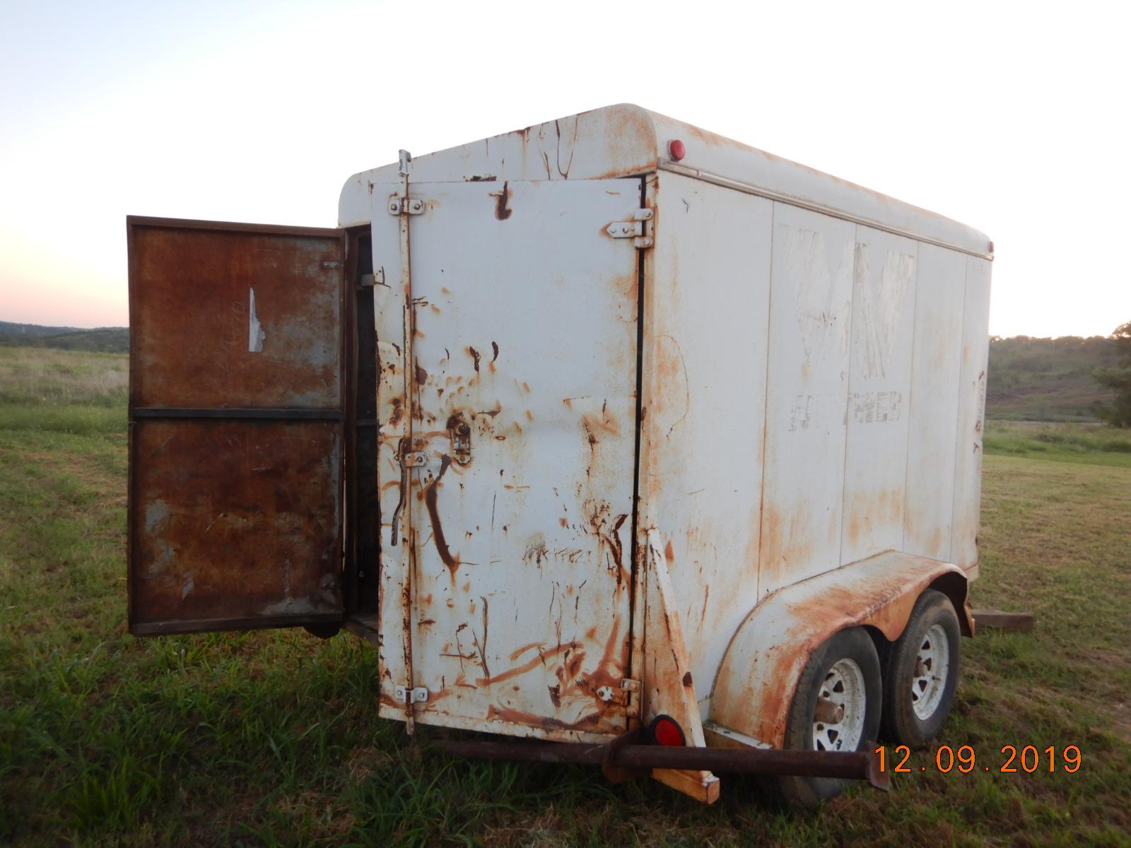 SHOPBUILT ENCLOSED CARGO TRAILER,  10',  BUMPER PULL, TANDEM AXLE, SINGLE W