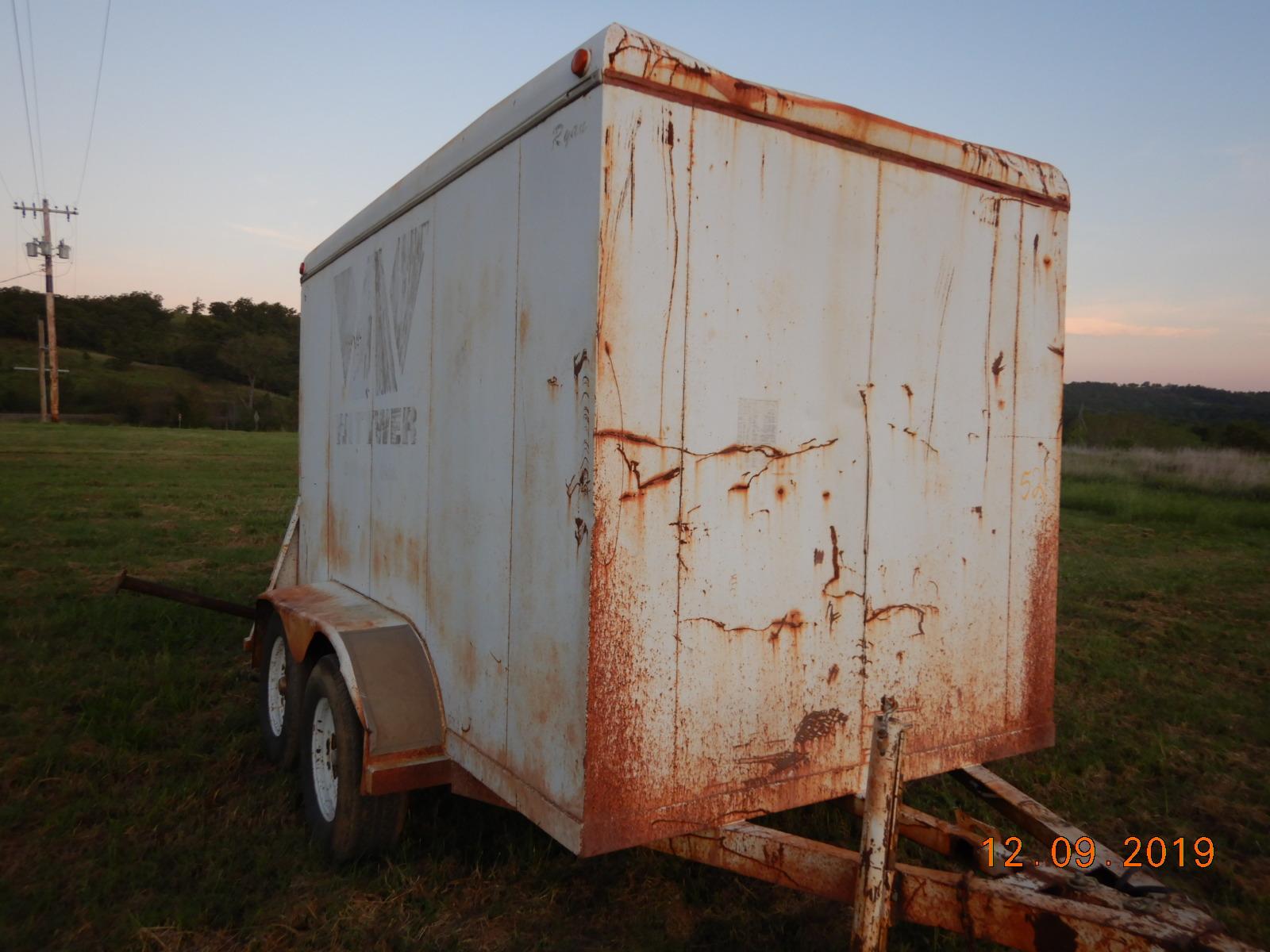 SHOPBUILT ENCLOSED CARGO TRAILER,  10',  BUMPER PULL, TANDEM AXLE, SINGLE W