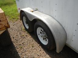 HAULMARK ENCLOSED TRAILER,  7' X 16', TANDEM AXLE, SPRING RIDE, SIDE ACCESS