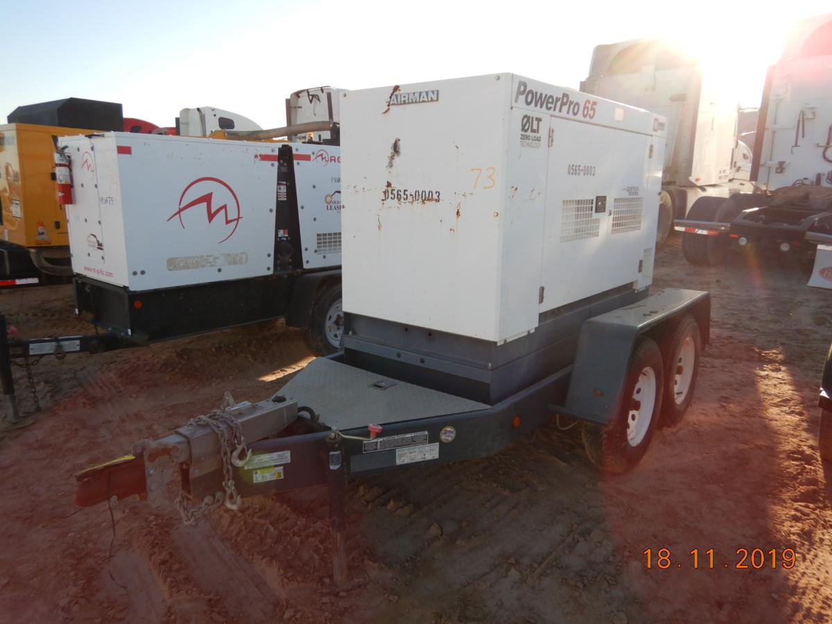 AIRMAN POWERPRO 65 GENERATOR, 6,134+ hrs,  65-KW, KUBOTA 5-CYL DIESEL, 120-