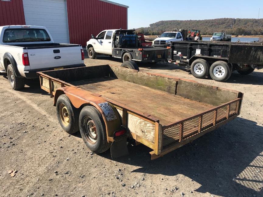 SHOPBUILT UTILITY TRAILER,  6' X 10', TANDEM AXLE, SPRING RIDE, 2" BALL, RE