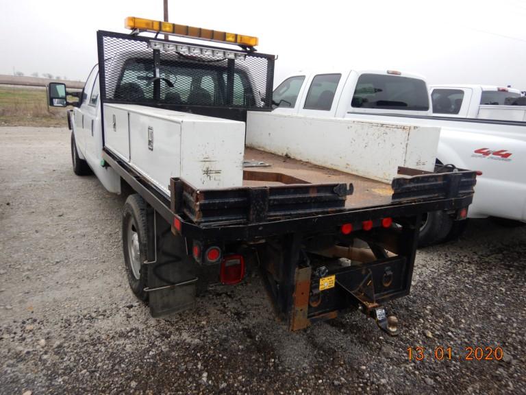 2009 FORD F250XL FLATBED PICKUP TRUCK, 80K+ MILES  CREW CAB, 6.4L POWERSTRO