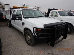 2009 FORD F250XL FLATBED PICKUP TRUCK, 80K+ MILES  CREW CAB, 6.4L POWERSTRO