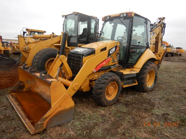 CATERPILLAR 420F BACKHOE, 2,044+ hrs,  CAB, A/C, 4 X 4, EXTENDAHOE, Q/C HOE