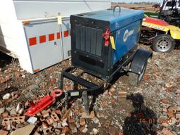 MILLER BIG BLUE 300 PORTABLE WELDER, TRAILER MOUNTED,  DIESEL ENGINE,