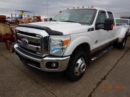 2011 FORD F350 DUALLY TRUCK,  CREW CAB, 4WD, POWERSTROKE DIESEL, AT, PS, AC