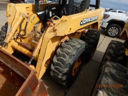 JOHN DEERE 270 SKID STEER, 1232+hours  OPEN ROCKS, HYDRAULIC AUX, S# KV0270