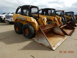 JOHN DEERE 270 SKID STEER, 1232+hours  OPEN ROCKS, HYDRAULIC AUX, S# KV0270