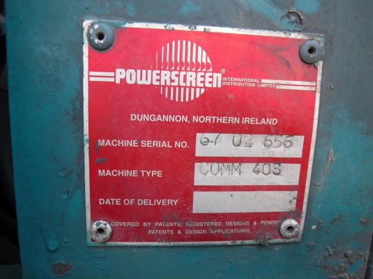 2001 Powerscreen Commander 408 Portable Screening Plant, 6,536 Hours Showin