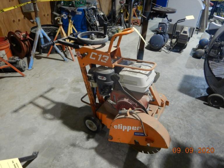 CLIPPER C-13 CONCRETE SAW,  WALK BEHIND, GAS POWERED