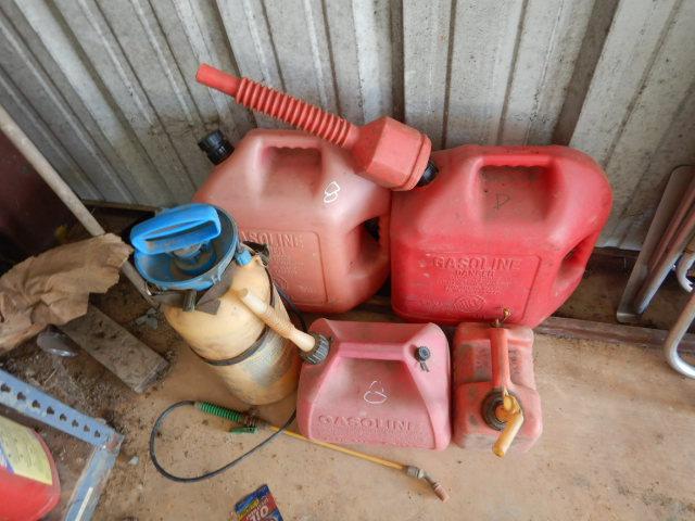 LOT OF GAS CANS