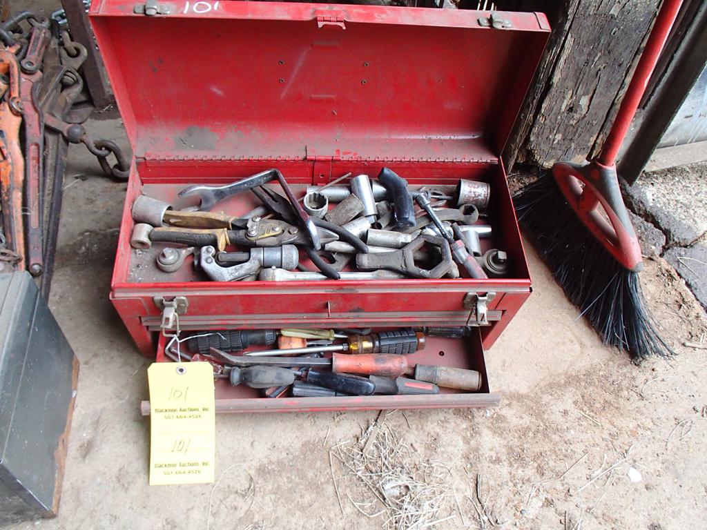 HANDHELD TOOLBOX W/CONTENTS,  (RED)