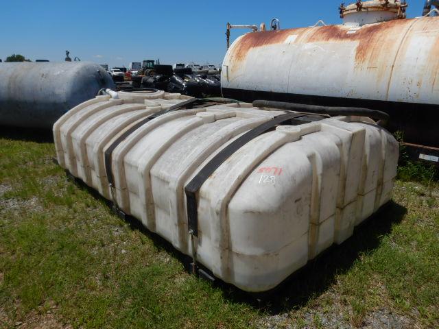 POLY TANK,  500-GALLON, WITH PUMP, HOSE REEL AND HOSE, SKID MOUNTED