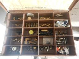 LAWSON PARTS BIN WITH ASSORTED AIR FITTINGS