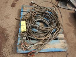 PALLET WITH LIFTING CABLES AND CHOKER CABLES