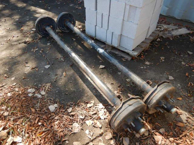 (2) TRAILER AXLES,  6-LUG, BOTH WITH BRAKES