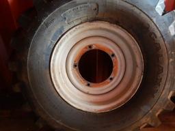 (1) 14.00 X 24 L2 TIRE  ON 5-HOLE WHEEL, FOAM FILLED