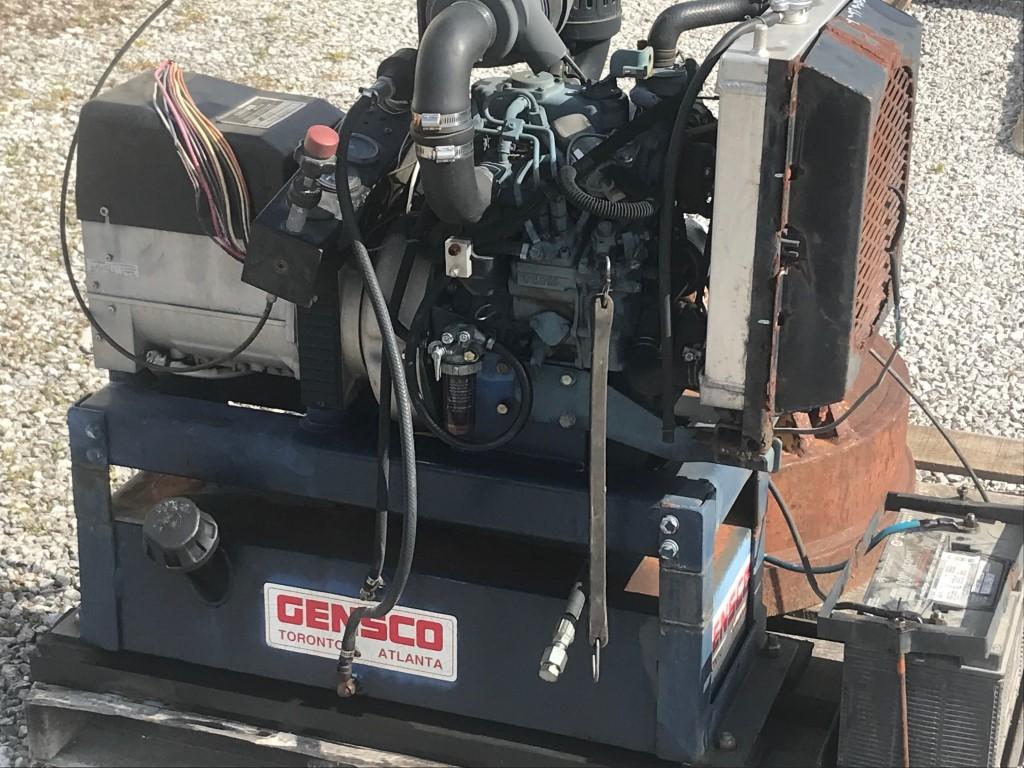 GENSCO 6 KW GENERATOR AND MAGNET  30" MAGNET, KUBOTA DIESEL GENERATOR, 124