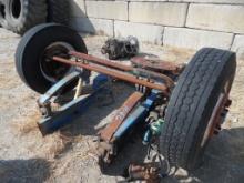 SEMI TRUCK FRONT AXLE,  TIRES, AS IS WHERE IS