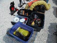 TOOLS,  LOT OF STRAPS, ELECTRIC TOOLS, PAINT & WOODWORKING TOOLS, AS IS WHE
