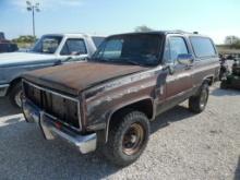 1982 CHEVY BLAZER SUV,  GAS, 4X4, UNKNOWN RUNNING CONDITION, AS IS WHERE IS
