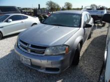 2013 DODGE AVENGER PASSENGER CAR,  GAS, UNKNOWN RUNNING CONDITION, NO TITLE