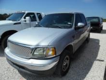 2001 FORD F150 PICKUP TRUCK, 282246 MILES,  CREWCAB, 2WD, GAS, A/T,A/C, STA