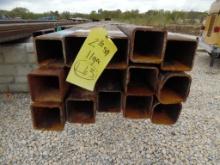 NEW SQUARE TUBING,  (15) 2 1/2", 11 GAUGE, 360 TOTAL FEET, AS IS WHERE IS,