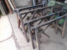 (4) SAWHORSES, STRAPS,  AND FORKLIFT TRAILER MOVING ATTACHMENT