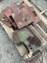LOT OF DITCH WITCH AND JOHN DEERE SUITCASE WEIGHTS