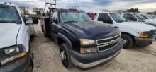 2006 CHEVY 3500 UTILITY PICKUP TRUCK, 130760 MILES,  REGULAR CAB, 2WD, 6.0L