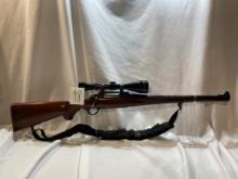 RUGER M77 RIFLE,  BOLT ACTION, 243 WIN, LEUPOLD SCOPE AND RINGS, MANNLICHER