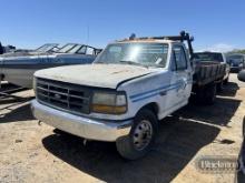 1992 FORD F350 TRUCK,  DIESEL ENGINE, 5 SPEED, SINGLE AXLE,LEAF SPRING, DUA