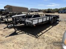 UTILITY TRAILER  SHOP BUILT, SINGLE AXLE, W/ RAMPS, ELECTRIC WINCH S# N/A